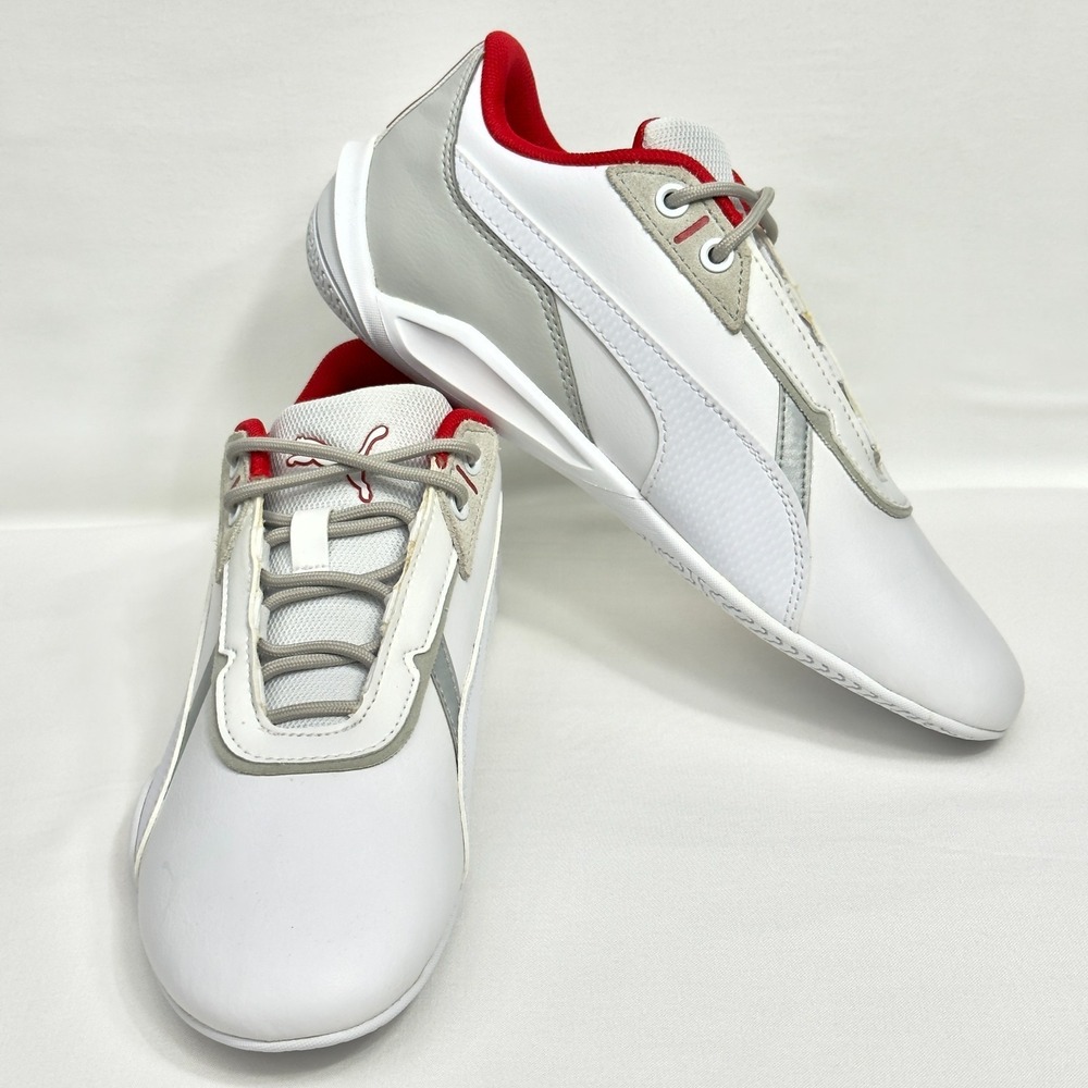 PUMA Scuderia Ferrari R Cat Machina White Sneakers Lace Up Casual Youth 4.5C